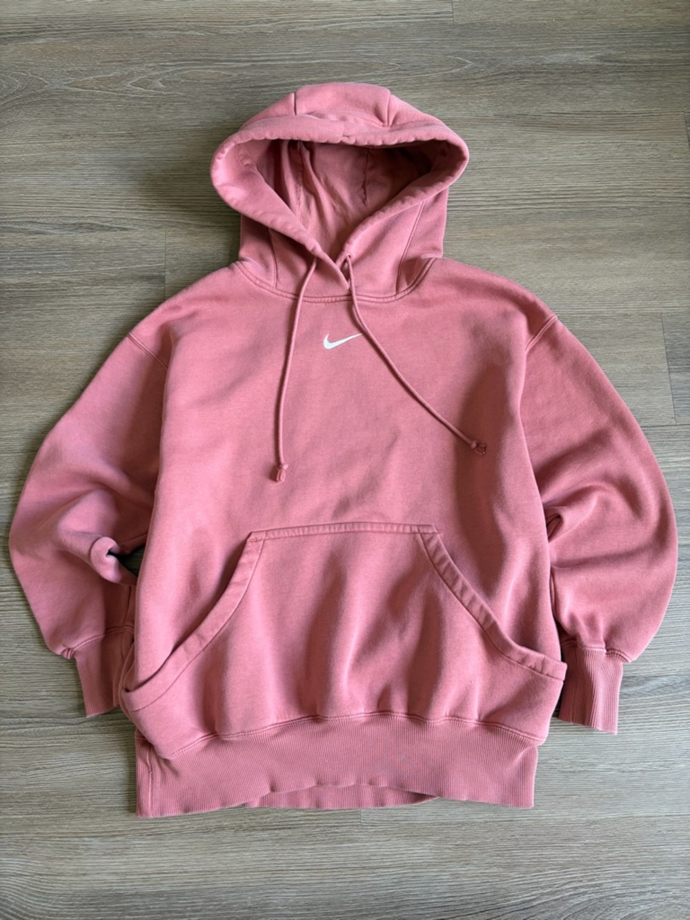 Nike Rose Pink Pullover Hoodie with White Swoosh Size S Men